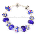 2015 silver plating bracelet murano glass beads european charm bracelet